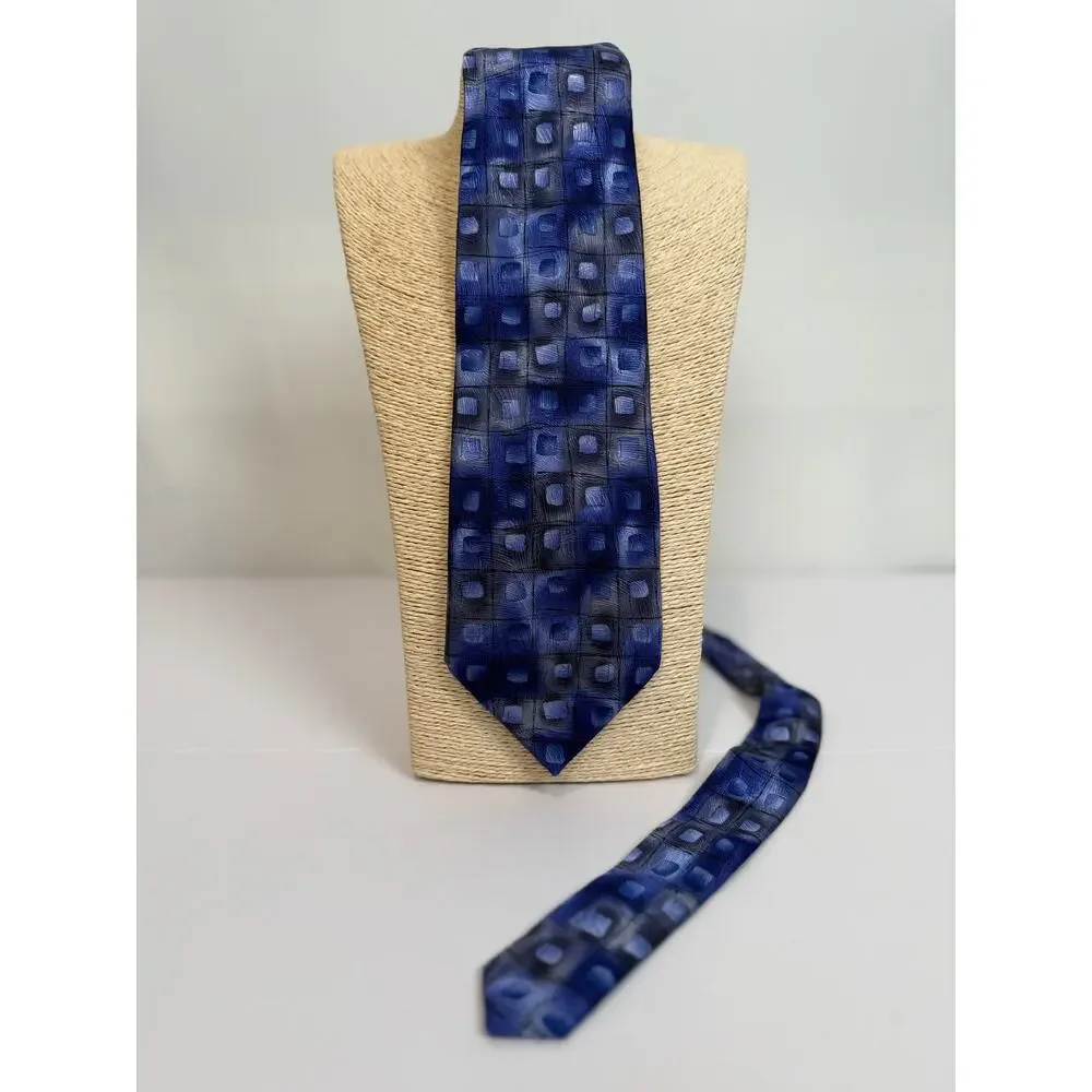 J Garcia Moon Mountain Coll 28 Silk Tie Blue Impressionist Abstract